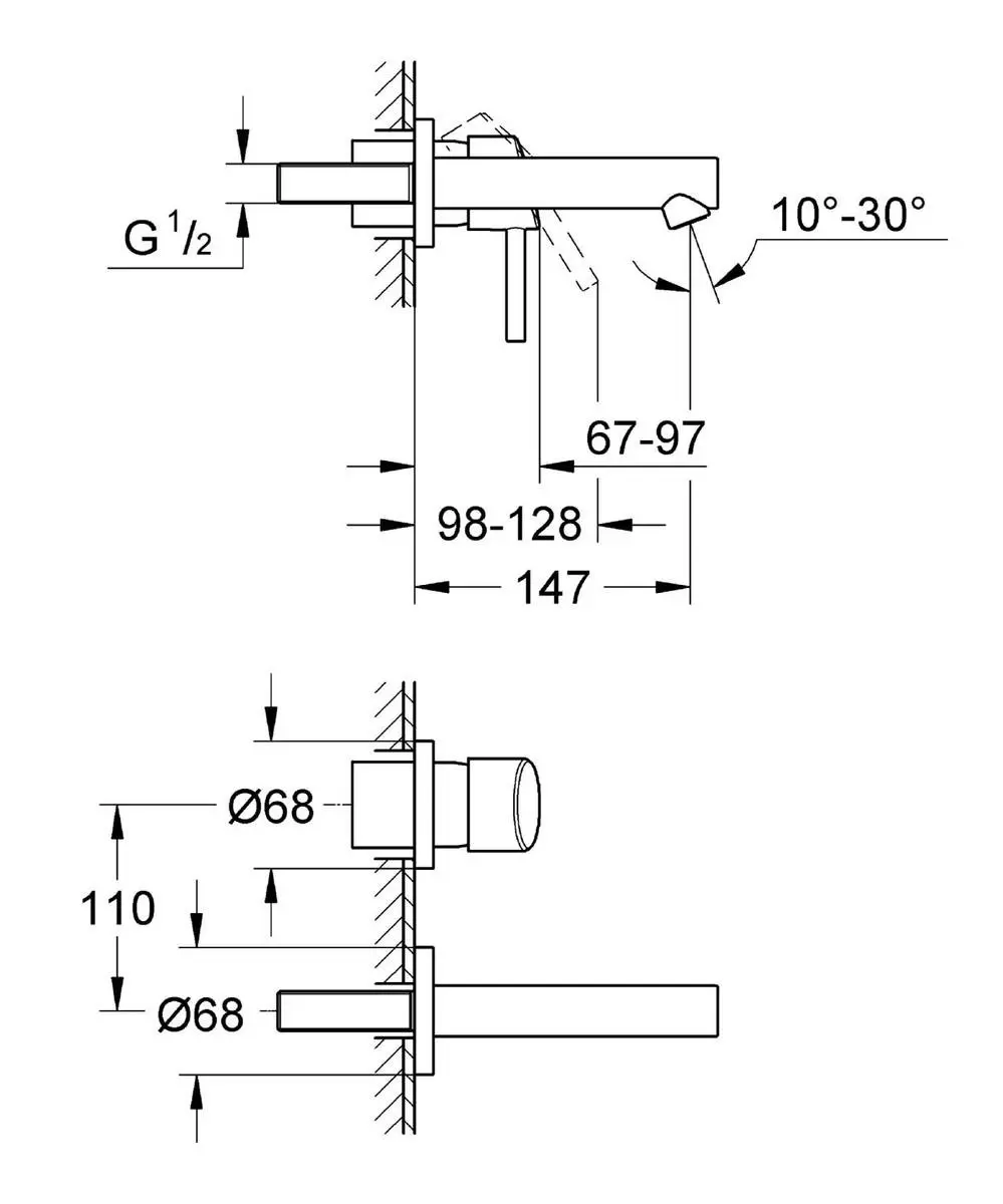 GROHE Concetto Wastafelkraan 19575001 Chroom - afbeelding 2 van 5