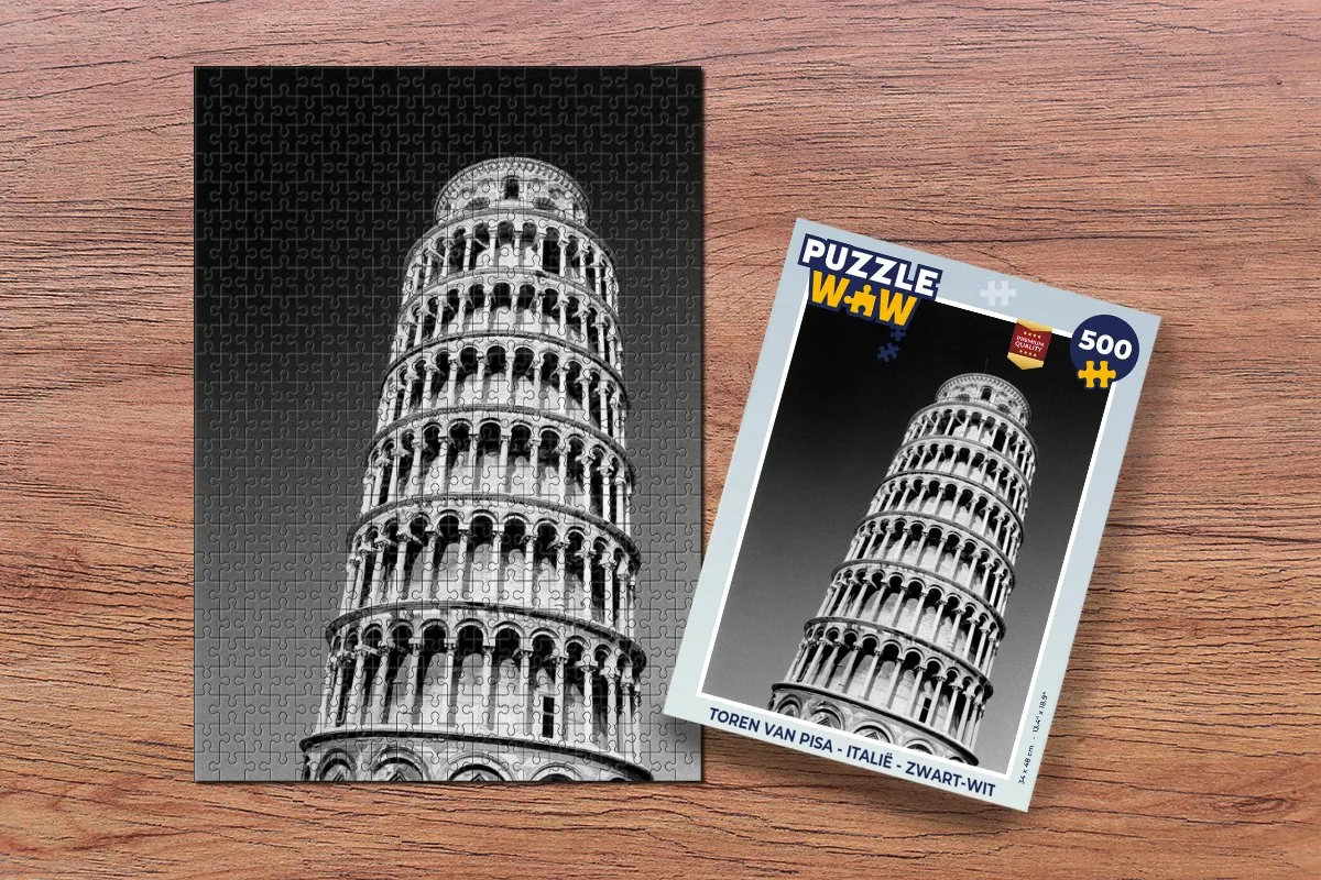 PuzzleWow Toren van Pisa Legpuzzel 500 Stuks - Multicolor