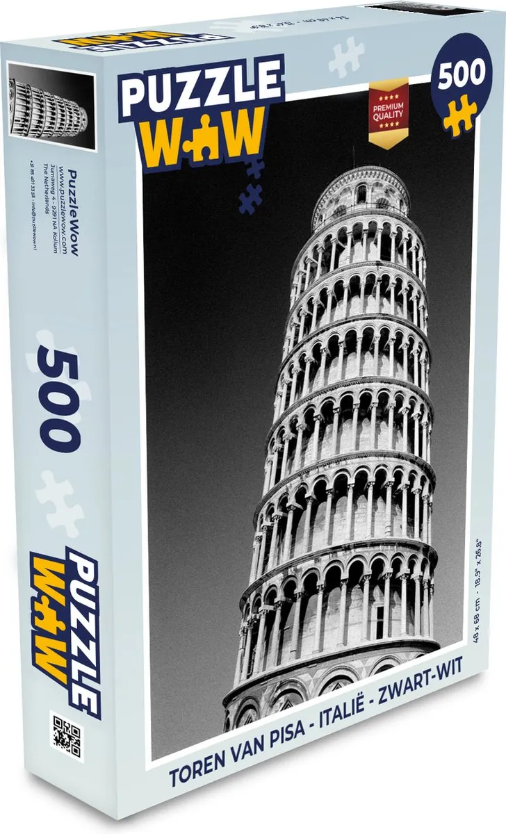 PuzzleWow Toren van Pisa Legpuzzel 500 Stuks