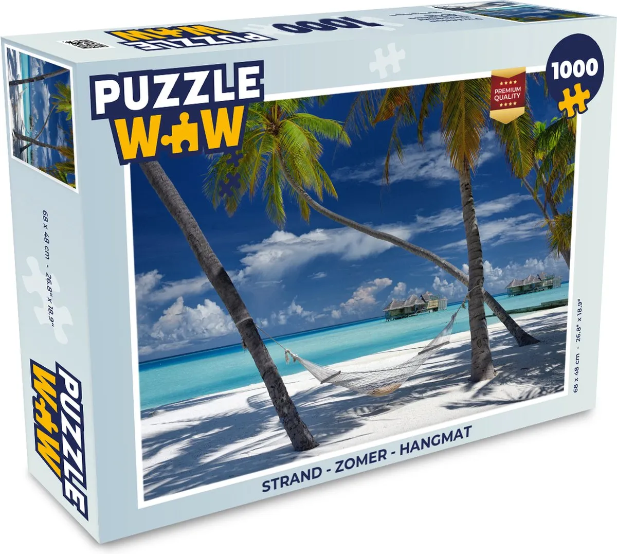 PuzzleWow Strand Zomer Hangmat Legpuzzel 1000 Stuks - Multicolor