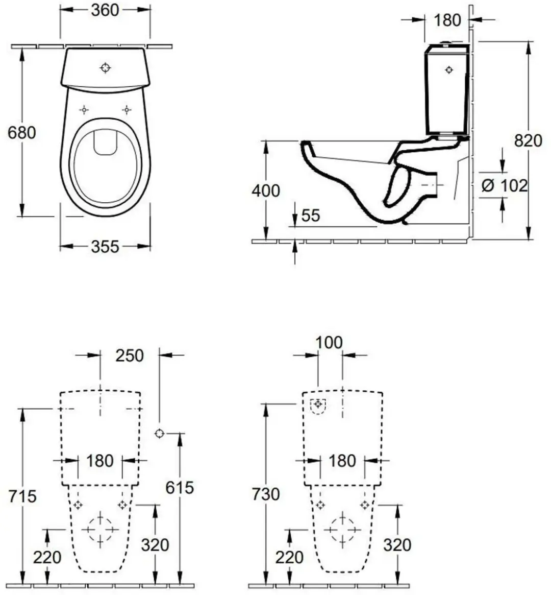 Villeroy & Boch O.novo WC-stortbak 7796G101 - Wit - afbeelding 2 van 6