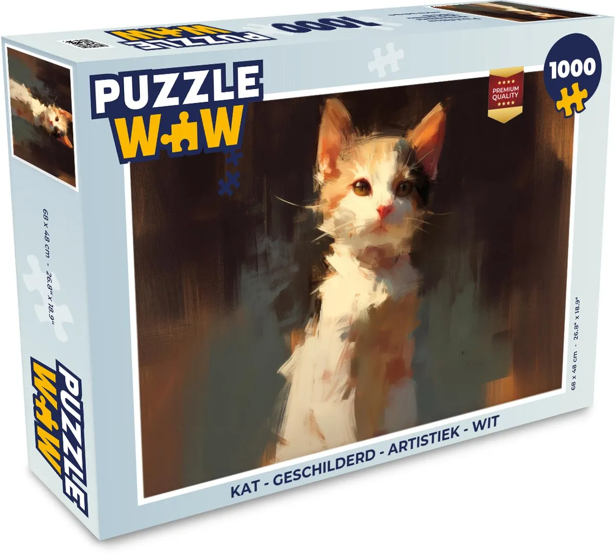 PuzzleWow Kat Legpuzzel 1000 Stuks - Wit