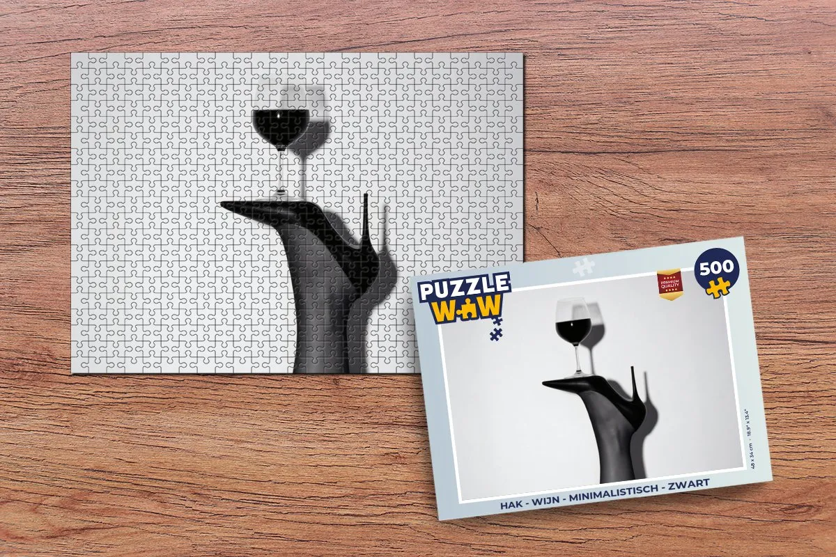 PuzzleWow Hak Legpuzzel 500 Stuks - Zwart