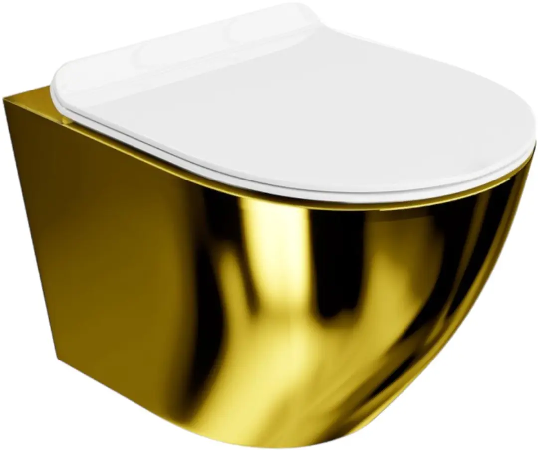 LAVITA hangtoilet Sofi Slim goud/White Hänge Toilette WC Sitz toiletbril met so