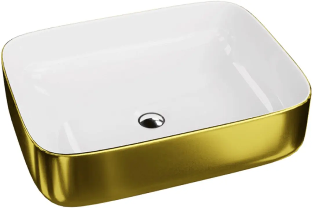 Domino LAVITA opbouw wastafel Galera goud/White opbouw wastafel rechthoekig wast