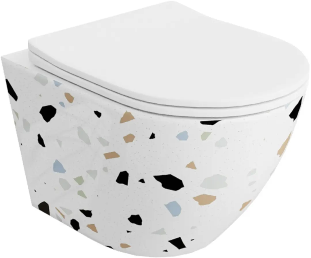 LAVITA hangtoilet Sofi Slim Stone 365x490x395 mm glanzend wit