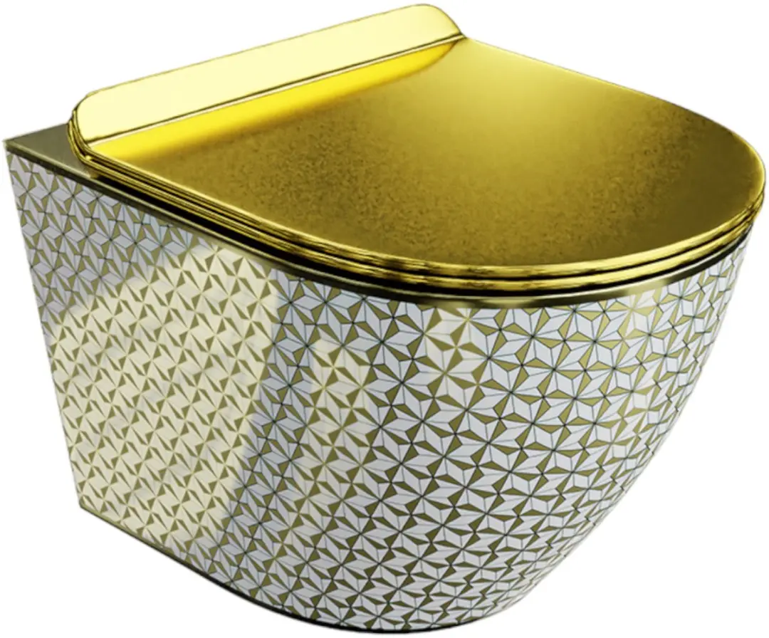 LAVITA hangtoilet Sofi Slim Golden Never Hänge Toilette WC Sitz Colordeckel met