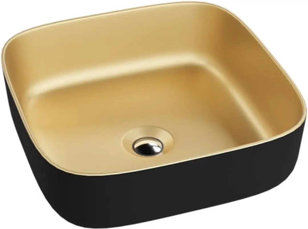 Domino LAVITA opbouw wastafel Galera Mini goud/zwart opbouw wastafel Quadrat was