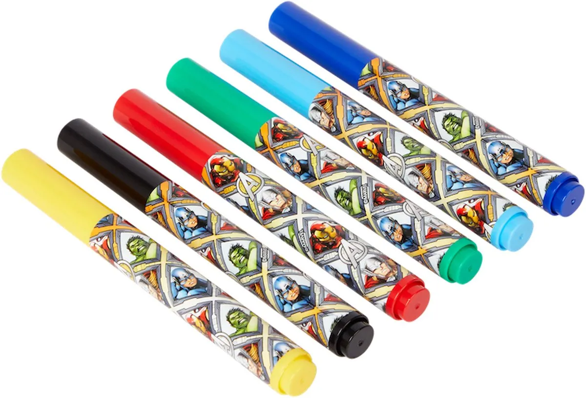Marvel The Avengers Uitwasbare Stiften - 6 Stuks - Multicolor