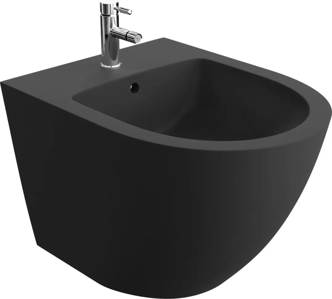 Domino LAVITA Universal wand Bidet, WC met kraangat en Überlaufschutz van keram