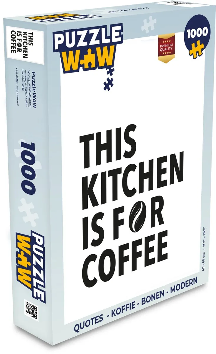 PuzzleWow Quotes Kitchen Legpuzzel 1000 Stuks - Wit