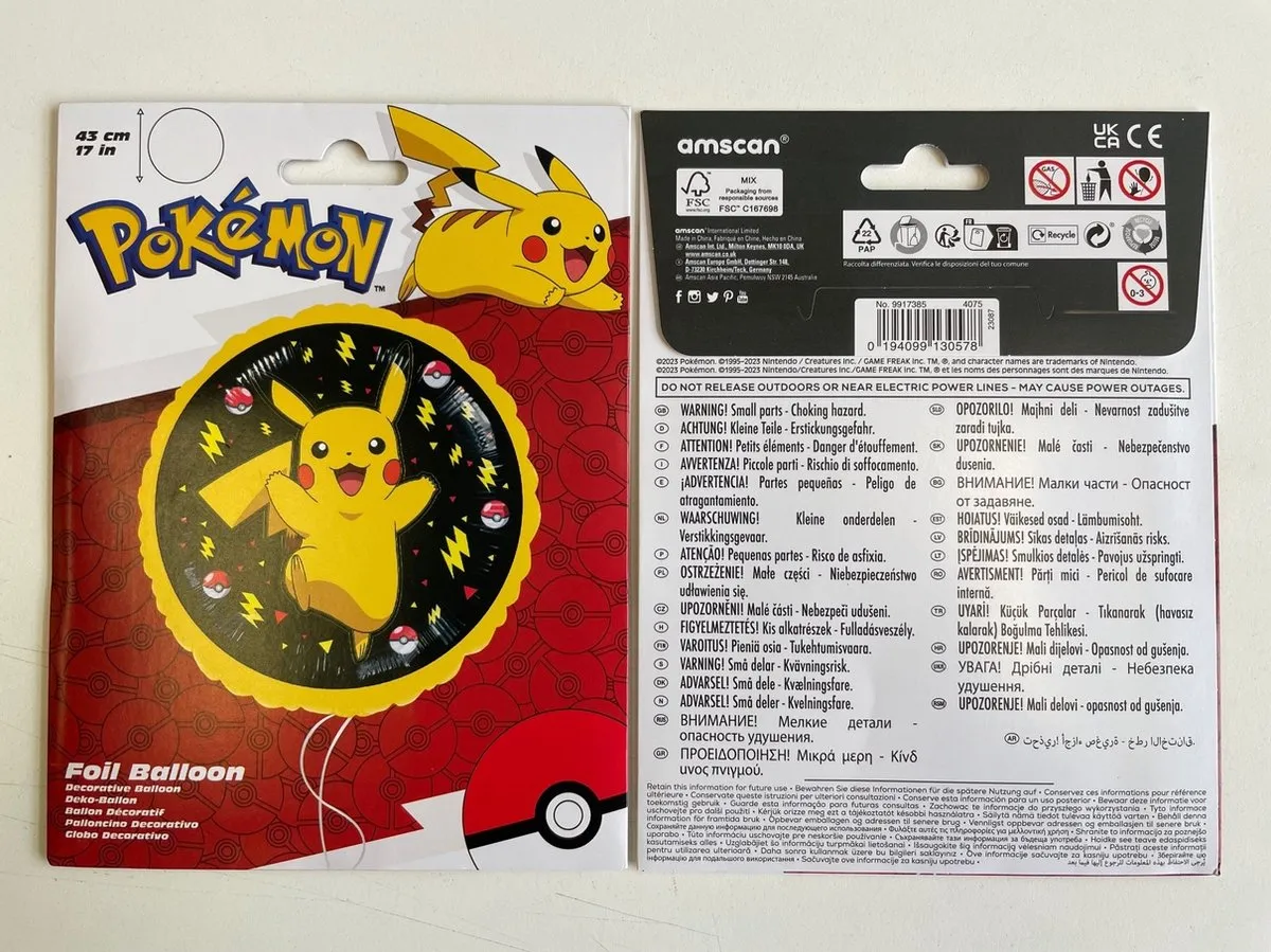 Pokémon Folie Ballon 43cm - Multi