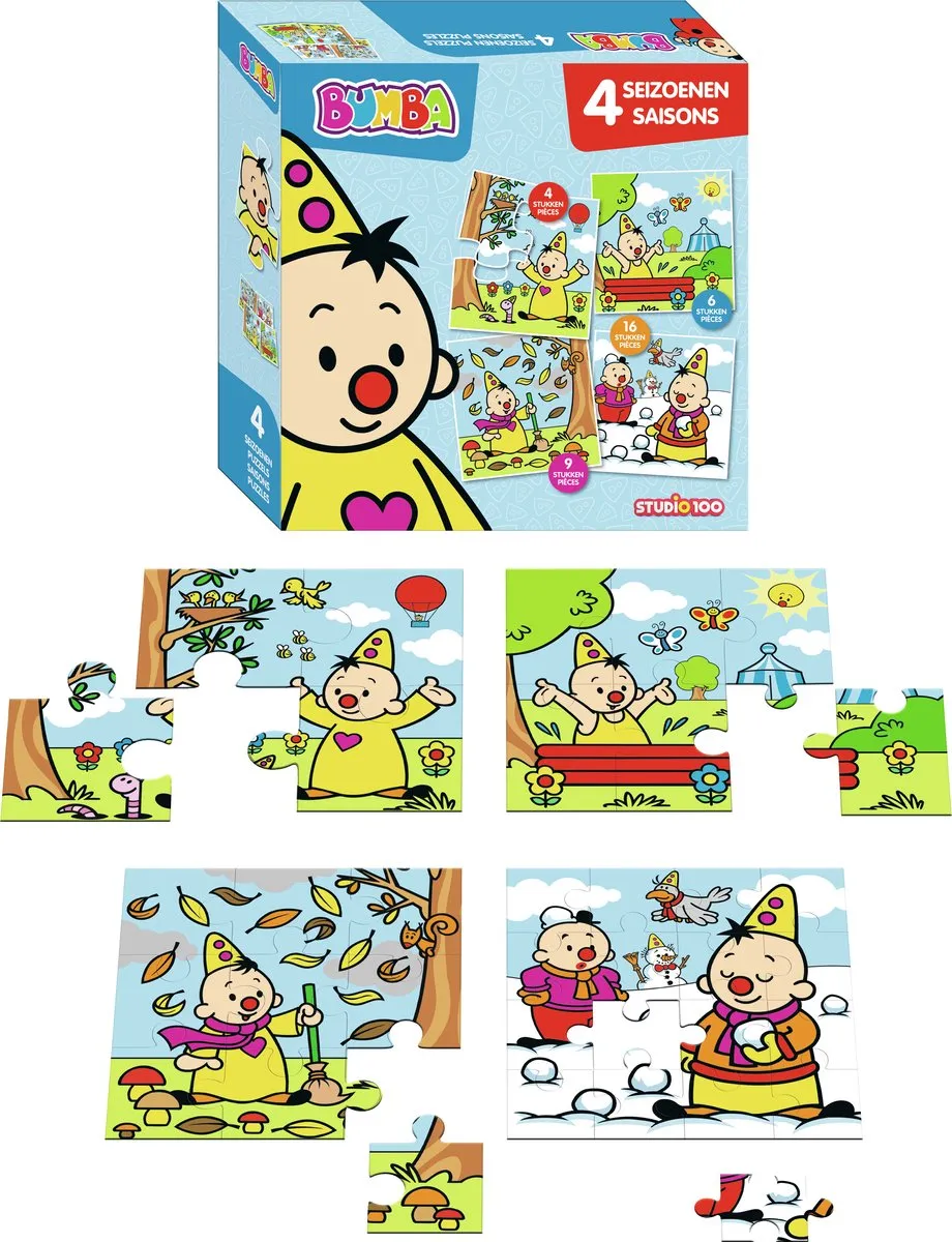 Studio 100 Bumba 4-in-1 Puzzel - 16 Stuks - Multi