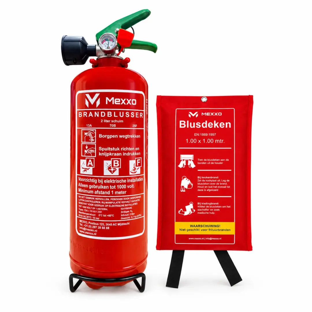 Schuimblusser PFAS vrij 2 liter ABF & Blusdeken 100 x 100cm
