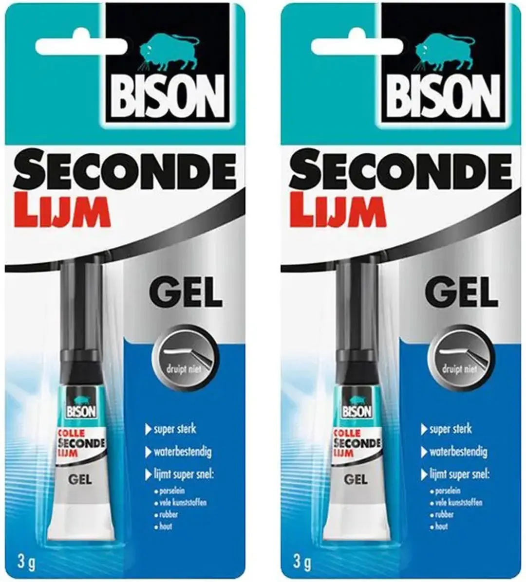 Bison® Secondelijm gel 3gr 2 stuks