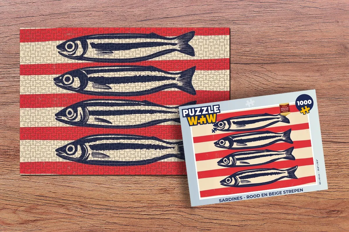 PuzzleWow Sardines Legpuzzel 1000 Stuks - Strepen