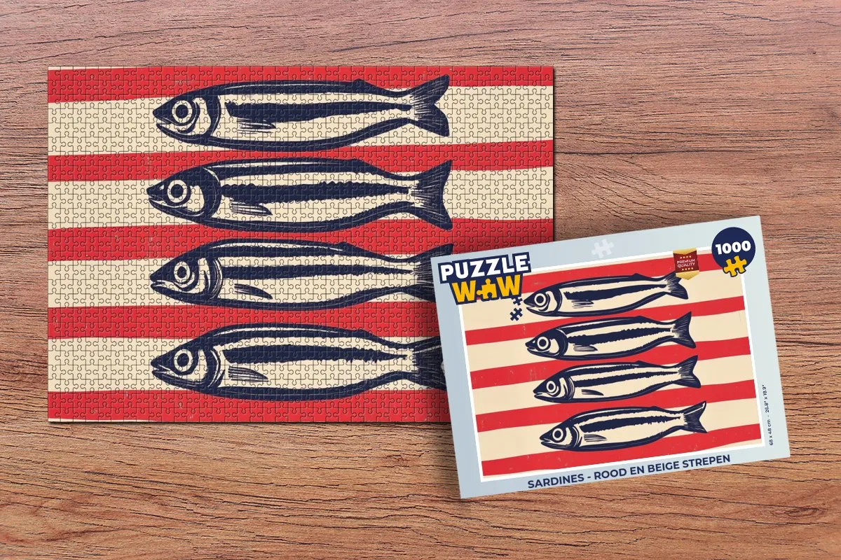 PuzzleWow Sardines Legpuzzel 1000 Stuks - Strepen