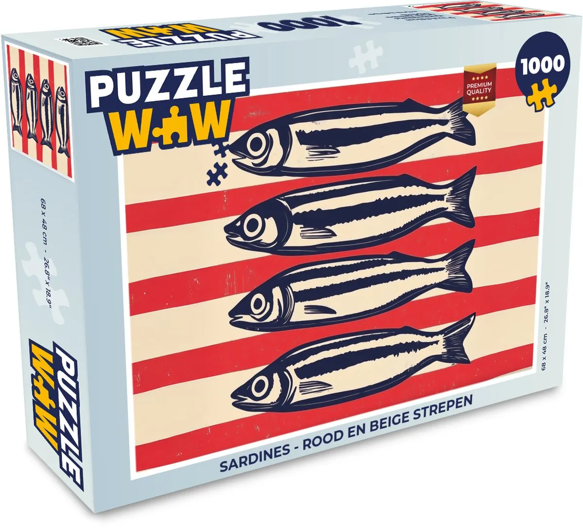 PuzzleWow Sardines Legpuzzel 1000 Stuks - Strepen