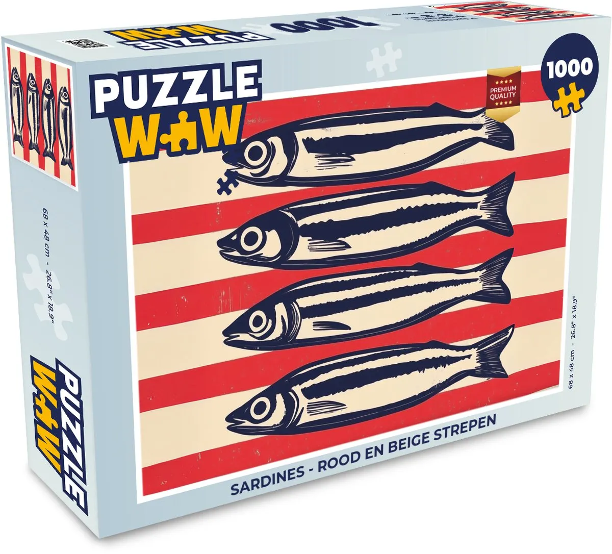 PuzzleWow Sardines Legpuzzel 1000 Stuks - Strepen