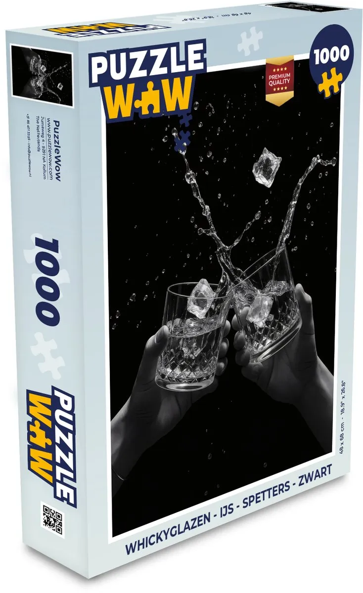 PuzzleWow Whickyglazen Legpuzzel 1000 Stuks