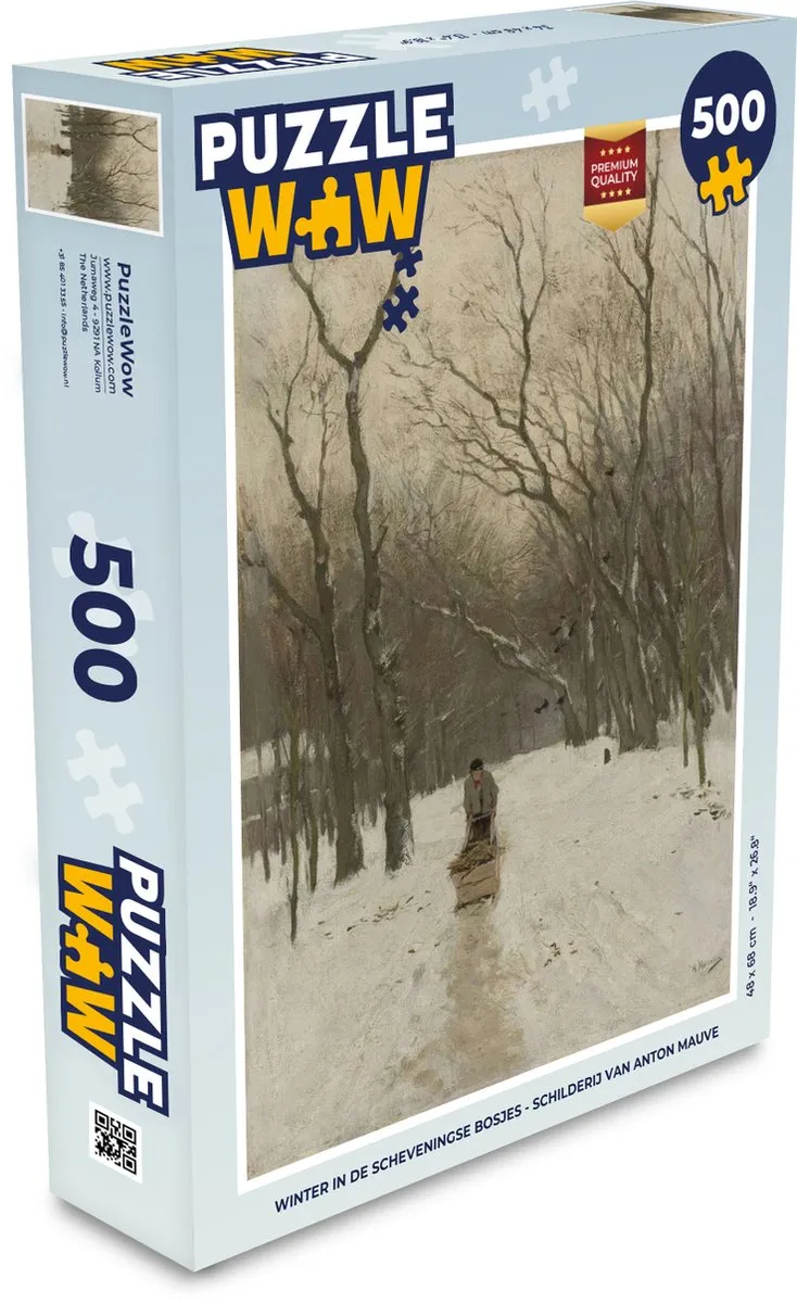 PuzzleWow Winter in de Scheveningse bosjes Legpuzzel 500 Stuks - Anton Mauve