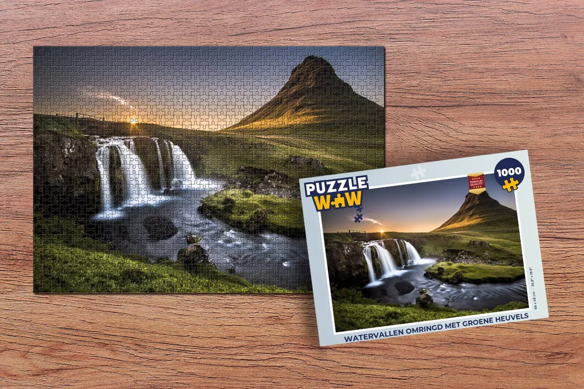 PuzzleWow Legpuzzel Watervallen 1000 Stuks - Multicolor