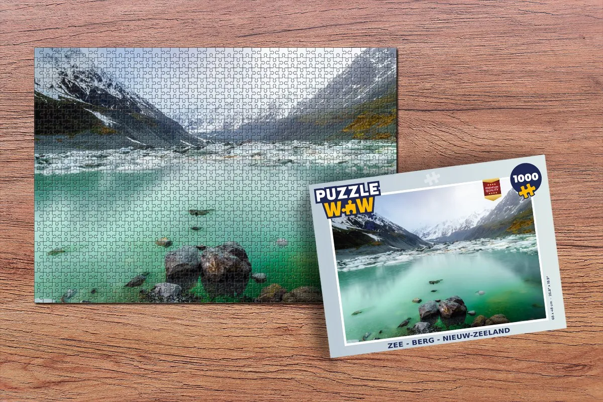 PuzzleWow Zee - Berg - Nieuw-Zeeland Legpuzzel 1000 Stuks - Multicolor