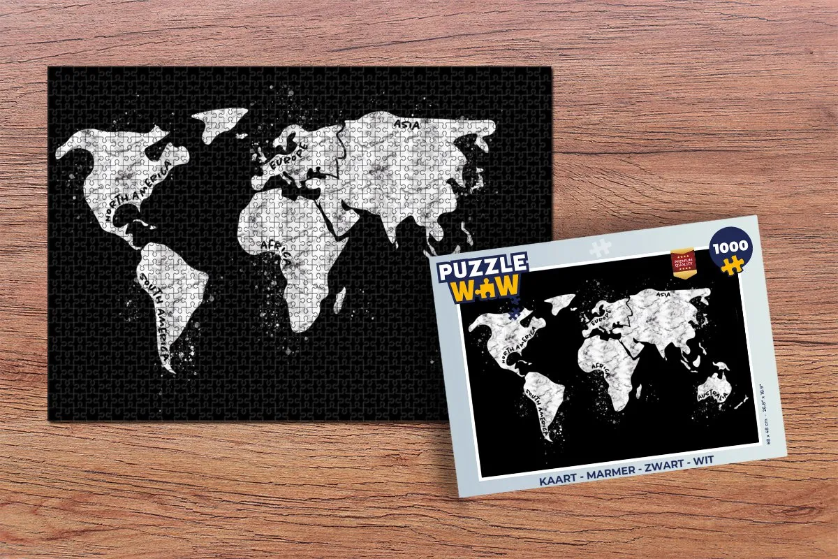 PuzzleWow Legpuzzel 1000 Stuks - Marmerprint Multicolor
