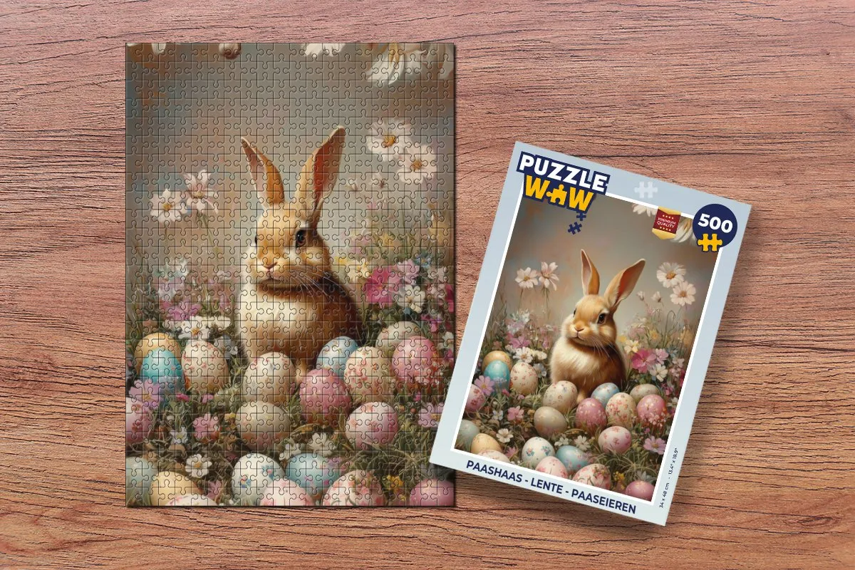 PuzzleWow Paashaas Vintage Legpuzzel 500 Stuks - MPN 8721172701282