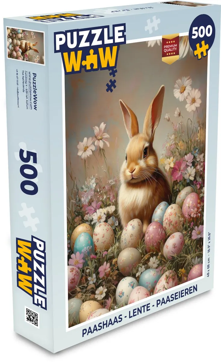 PuzzleWow Paashaas Vintage Legpuzzel 500 Stuks
