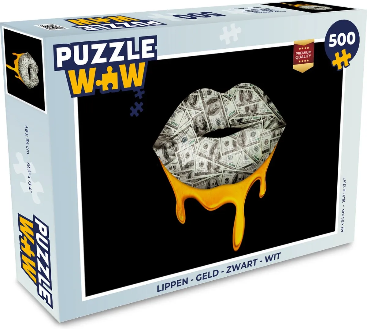 PuzzleWow Lippen & Geld Puzzel 500 Stuks