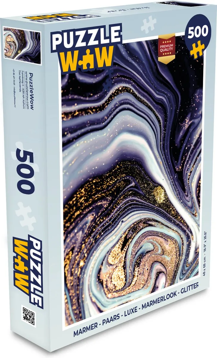 PuzzleWow Marmerlook Glitter Legpuzzel 500 Stuks