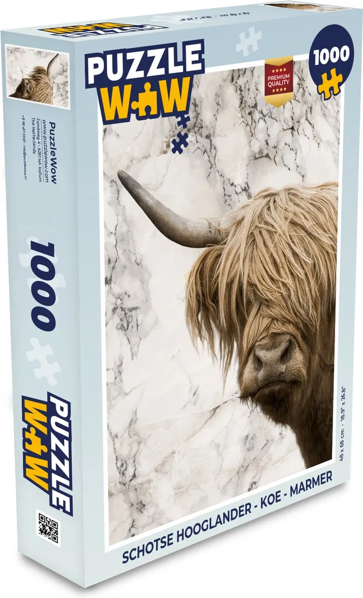 PuzzleWow Schotse Hooglander Legpuzzel 1000 Stuks