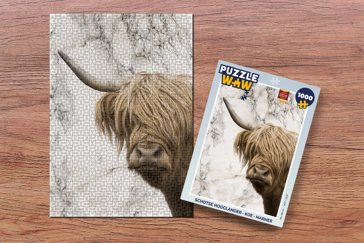 PuzzleWow Schotse Hooglander Legpuzzel 1000 Stuks - Multicolor