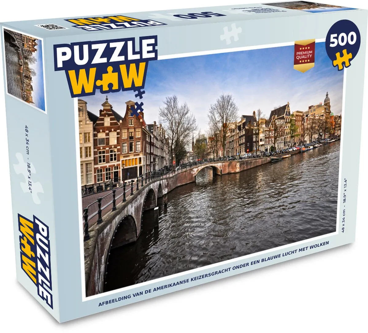 PuzzleWow Legpuzzel Amerikaanse Keizersgracht 500 Stuks - Multicolor