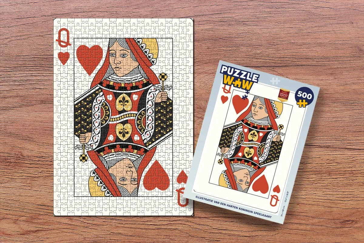 PuzzleWow Legpuzzel Hartenkoningin 500 Stuks - Multicolor