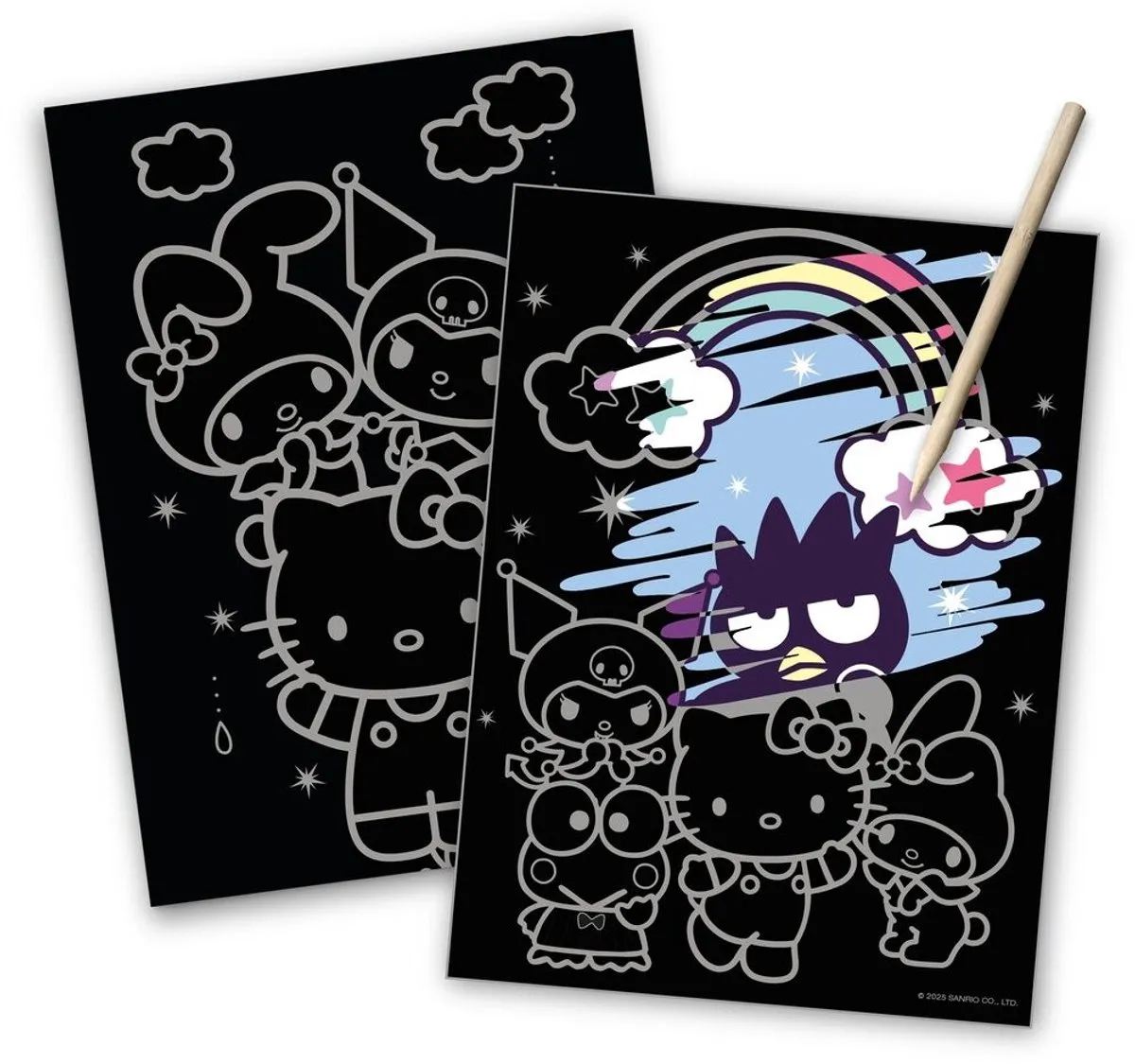 Hello Kitty Scratch Art Set - 2 Vellen Multicolor - 3 Stuks - afbeelding 2 van 2