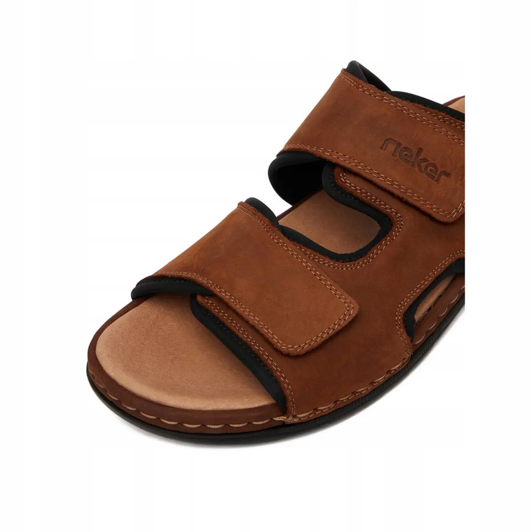 Rieker Heren Slippers Bruin Leer