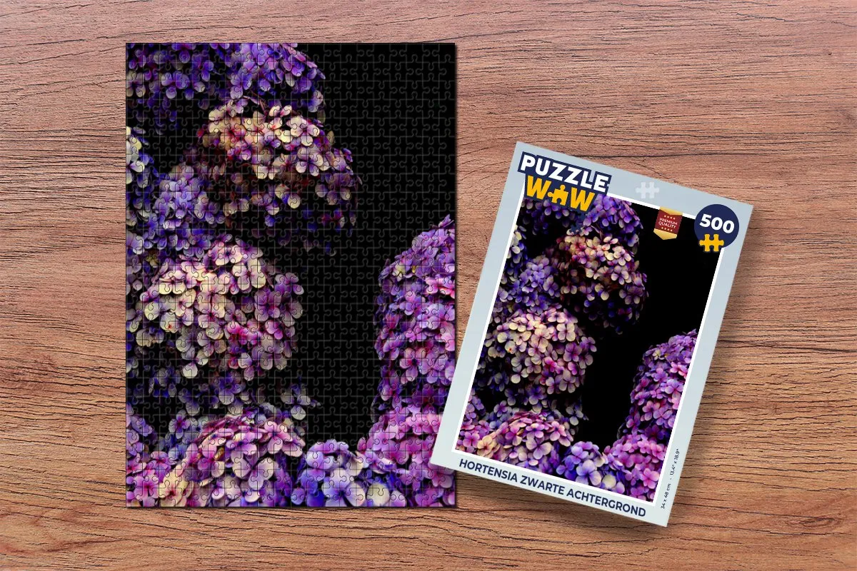 PuzzleWow Hortensia Legpuzzel 500 Stuks - Multicolor
