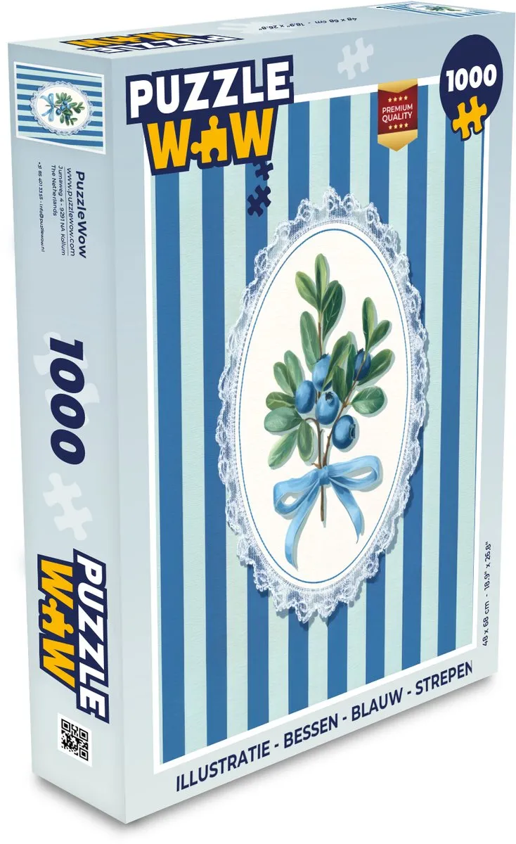 PuzzleWow Legpuzzel Bessen Strepen 1000 Stuks