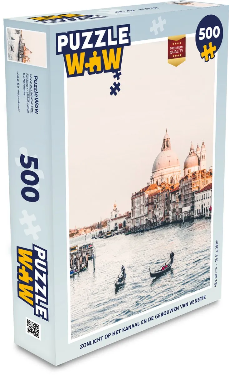 PuzzleWow Architectuur Venetië Gondel Legpuzzel 500 Stuks - Multicolor
