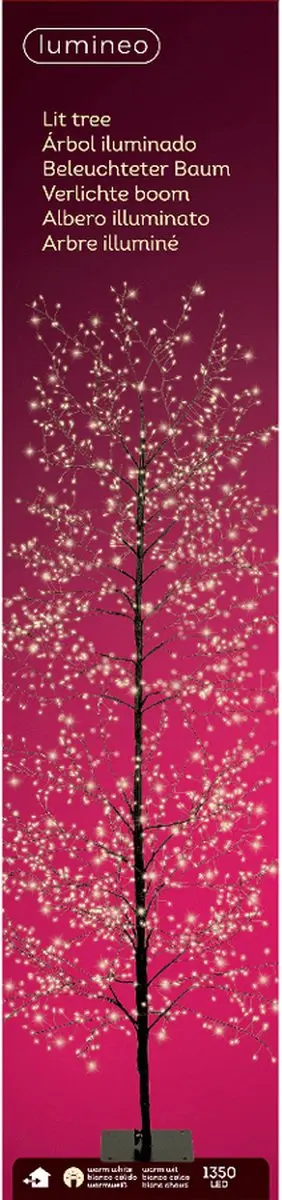 Lumineo MicroLED Boom 1350 Warm Wit 150cm Zwart