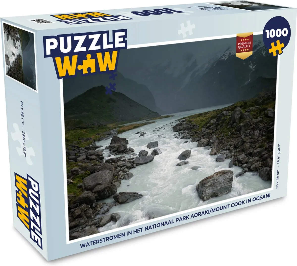 PuzzleWow Waterstromen Nationaal Park Aoraki 1000 Puzzelstukken