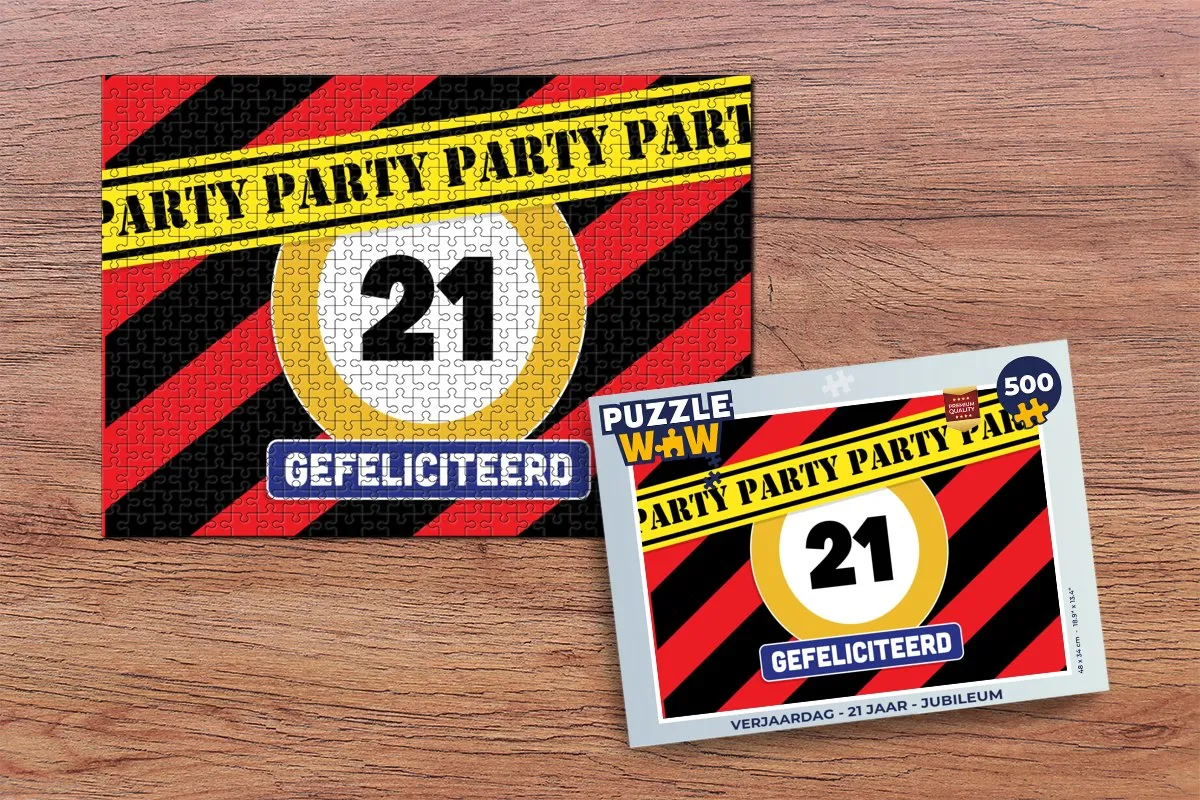 PuzzleWow Verjaardag Jubileum Legpuzzel 500 Stuks - Multicolor