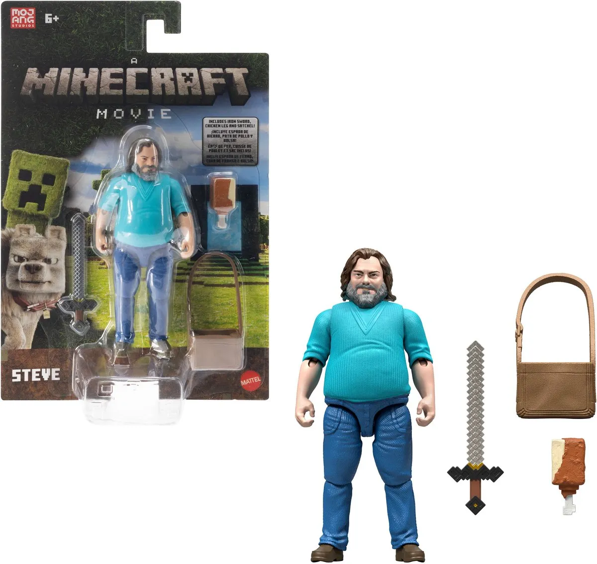 Minecraft Steve Actiefiguur 10cm - Multi