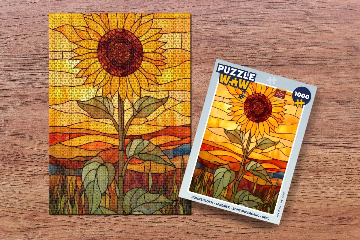 PuzzleWow Zonnebloem Mozaïek Legpuzzel 1000 Stuks - Geel