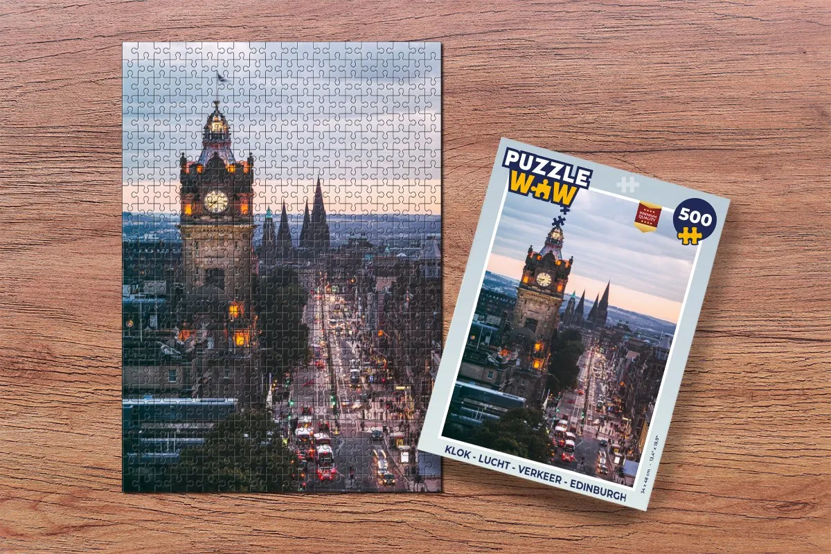 PuzzleWow Edinburgh Legpuzzel 500 Stuks - Multicolor