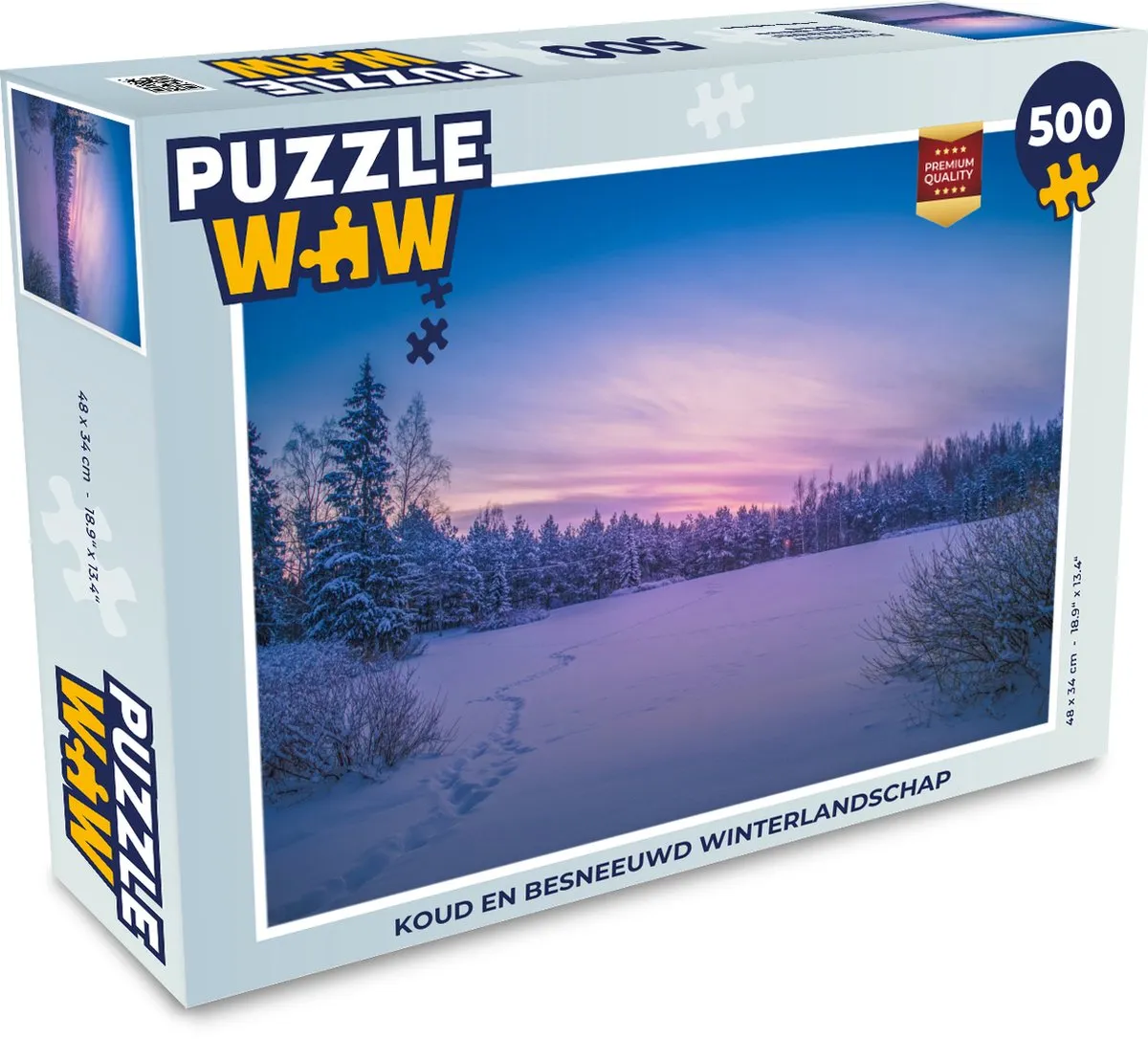 PuzzleWow Legpuzzel Koud Besneeuwd Winterlandschap 500 Stuks