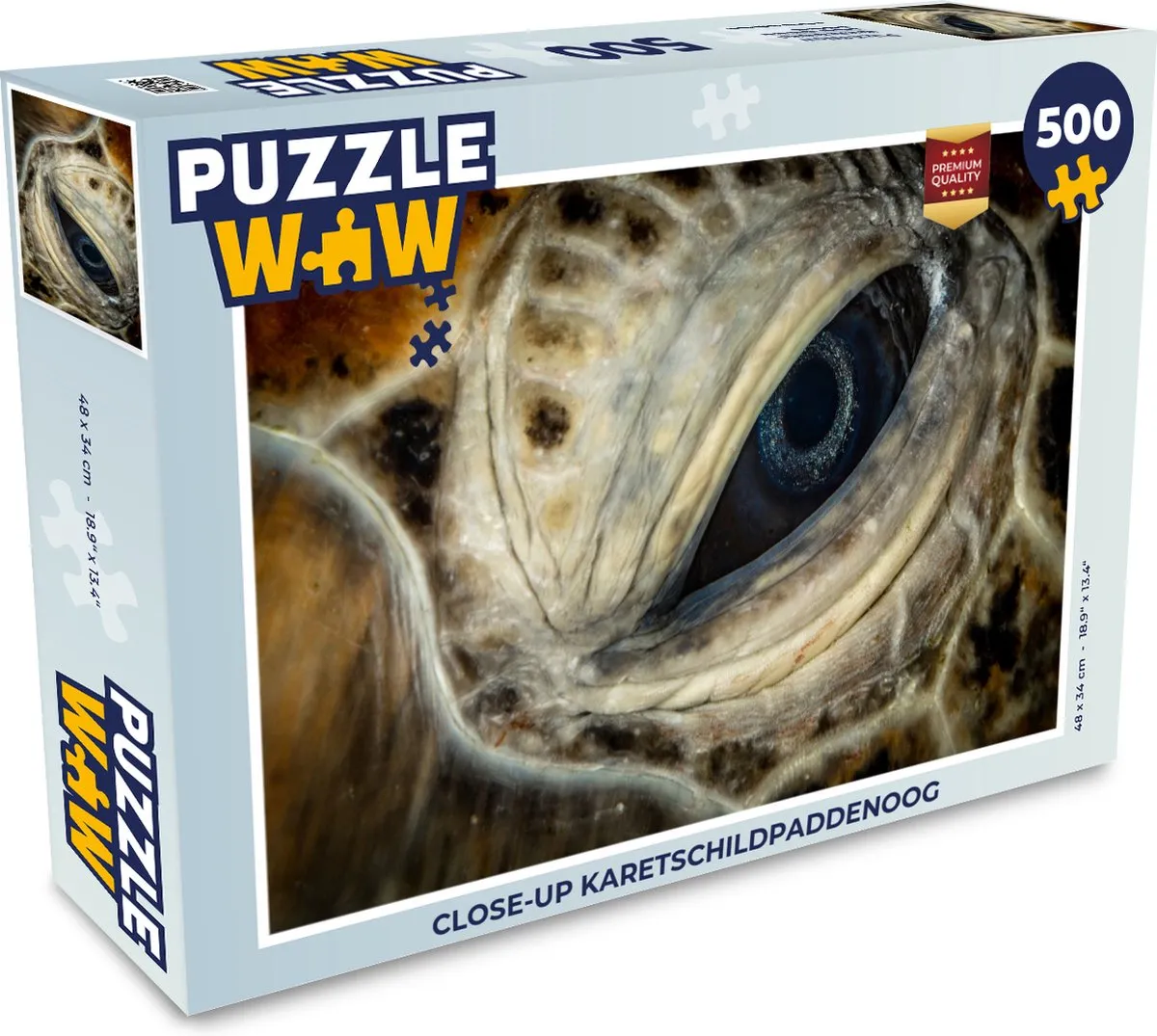 PuzzleWow Close-up Karetschildpaddenoog Legpuzzel 500 Stuks