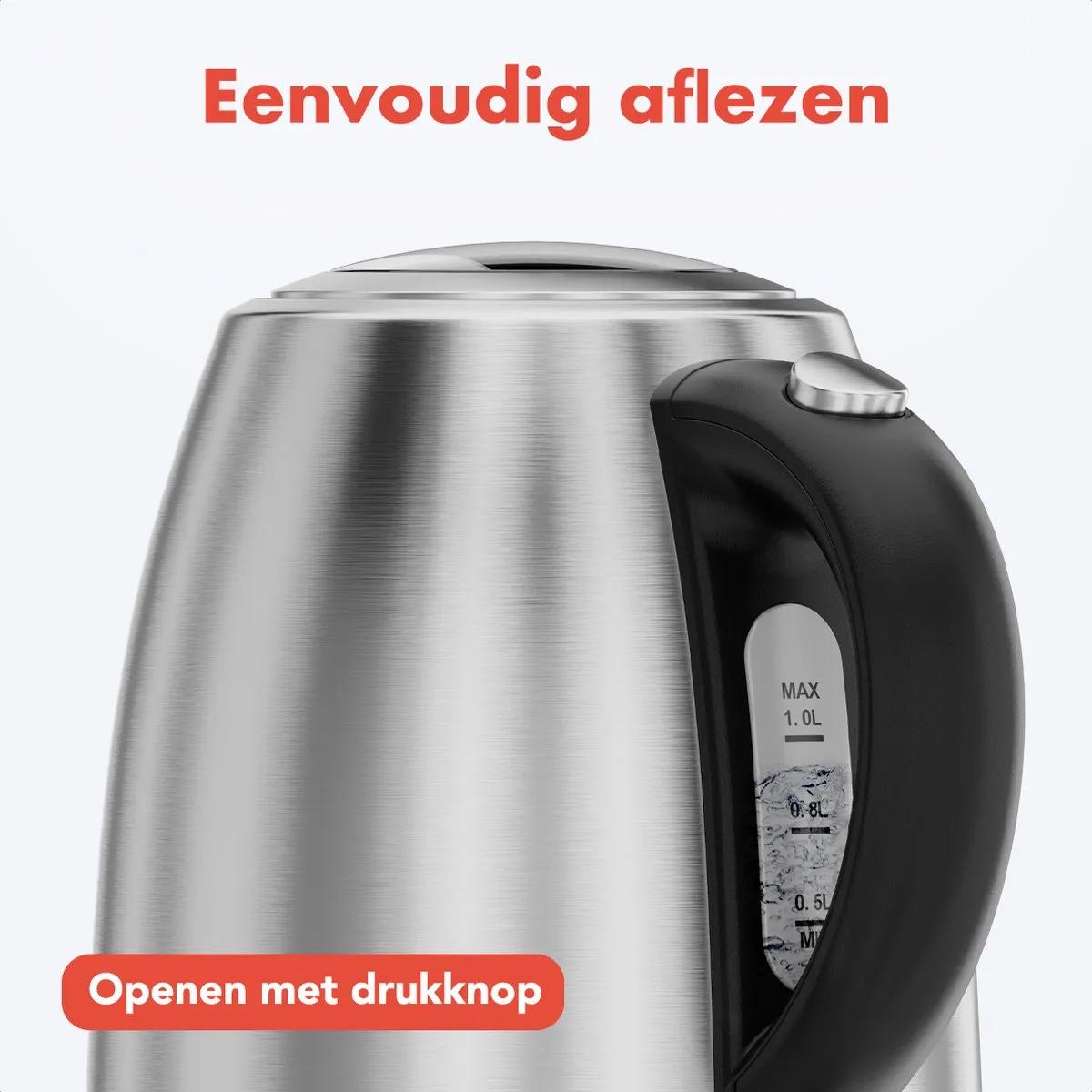 KitchenBrothers KB4067 Waterkoker 1L - 2200W - RVS